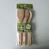 Espátula de Bambu para Panelas Antiaderentes, Espátula de Cozinha, Colher de Arroz, Espátula de Bambu Não Pintada, Conjunto de Espátulas de Bambu com Cabo Longo, Utensílios de Cozinha