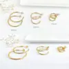 Pendientes Europeos y Americanos de Acero Inoxidable con Forma de C Personalizados Transfronterizos Pendientes Simples Semicirculares de Bobina Redonda de 18K Joyería Venta Directa Geometría