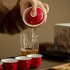 Juego de Té Kung Fu Completo de las Dinastías Tang y Song con Diseño de Mariposa Estampado en Oro, Juego de Gaiwan para el Hogar, Juego en Caja de Regalo, Juego de Té Completo Jihong