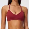 Sujetador deportivo cruzado con cuello halter y tirantes finos, top para correr al aire libre y yoga, sujetador de yoga transpirable de secado rápido para mujer 9666