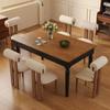 Mesa de comedor antigua de madera maciza, rectangular, estilo francés retro, de fresno, para el hogar, pequeña mesa de comedor americana, combinación de sillas de comedor
