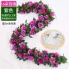 Enredadera de rosas flores artificiales para decoración, cubriendo tuberías de aire acondicionado interiores, embelleciendo tuberías de calefacción, hojas verdes de plástico, flores pequeñas falsas