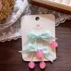 Novo Estilo Coreano Primavera Xadrez Cristal Cereja Flor Buquê de Flores Envolvente Presilha de Cabelo Infantil Presilha Bico de Pato Feminina Elástico de Cabelo Presilha Lateral