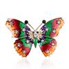 Broche Criativo Borboleta Pintada com Strass Nova Moda Europeia e Americana Liga Versátil Ornamento Colorido para o Peito Venda por Atacado com Strass