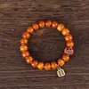 Pulsera de Hueso de Yak Estilo Tíbet, Accesorio de Cuenta Dzi Estilo Étnico de Círculo Único, Adorno de Turquesa, Cuentas de Oración Vintage