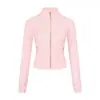 [Em Estoque] Jaqueta Curta Ld Slim Fit Yoga Gola Alta Jaqueta Fashionável Corrida Fitness Top Esportivo Feminino