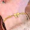 Nova Pulseira de Laço Popular Estilo Princesa Xiaohongshu Feminina Leve Luxo Pequenas Contas Douradas Ouro Quebrado Escovado Joia de Mão
