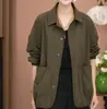 Chamarra Casual de Moda Adelgazante Versátil Nueva para Primavera y Otoño 2026 de Mamá, Corte Ajustado, Tallas Extras, Rejuvenecedora