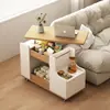 Mesa auxiliar giratoria multifuncional, mesa de café para espacios pequeños, carrito simple ajustable móvil estilo nórdico, mesa multifuncional para sala de estar