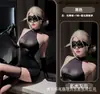 Lencería Sexy de Gato Nocturno, Tentación Seductora Femenina, Uniforme de Secretaria Sin Quitar, Bata de Batalla Ajustada, Pijama, Conjunto de Uniforme Qqny