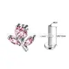 Brincos de Titânio F136 Cruz Inlaid com Zircônia Brilhante Fundo Plano Studs para Cartilagem da Orelha Joias para Piercing de Titânio G23