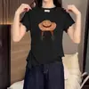 Camiseta de Viscose Estampada Estilo Coreano para Mulheres, Novo Design de Verão 2026, Top Versátil Único Assimétrico de Manga Curta