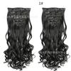 Extensões de Cabelo Sintético Estilo Europeu e Americano, 16 Presilhas, Conjunto de 7 Peças para Mulheres, Fibra de Alta Temperatura, Presilhas de Cabelo Longo Cacheado, Estilo Europeu e Americano