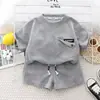 Conjunto Novo de Gola Redonda e Manga Longa para Meninos e Meninas, Conjunto Casual de Duas Peças com Calça Longa para Bebê Menino, Peça Única Atacado Tendência