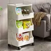 Carrito de almacenamiento para uso doméstico, estante plegable para almacenamiento de snacks, estantería de almacenamiento de oficina de múltiples capas, estante de almacenamiento estilo crema