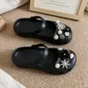 Nuevos Zuecos de Ballet para Danza de Verano Tacón Plano de Moda Antideslizantes Simples Versátiles Sandalias de Dibujos Animados En Stock Venta al Por Mayor