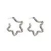 Pendientes de Estrella de Cinco Puntas de Plata Rota de Venta Caliente Europeos y Americanos Pendientes de Diseño Giratorio Retro de Nicho Pendientes Sencillos de Moda