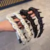 Diadema Ondulada de Tela de Lunares Estilo Bosque para Mujer, Suave Accesorio para el Cabello para Coronilla Alta, Adecuada para Lavarse la Cara y el Uso Diario