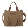 Bolsa de lona estilo casual para mulheres, bolsa tote moderna de grande capacidade, versátil para o dia a dia, de ombro único e transversal, novo modelo 2026