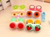 Estuche para lentes de contacto con forma de fruta pequeña y linda de XF, caja para parejas de lentes de contacto, fácil de llevar