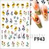 Nuevas pegatinas para uñas transfronterizas con diseño de flores de primavera, mariposas y conejos.