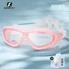 Gafas de Natación Transparentes con Marco Grande Electroplateado para Adultos Gafas de Buceo Impermeables Antivaho de Alta Definición Gafas de Buceo 9100