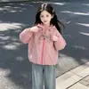 Chaqueta con capucha para niñas, Nueva moda coreana de primavera y otoño, Chaqueta con cremallera, Top casual elegante para niñas mayores en otoño