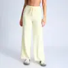 Pantalones Casuales Rectos de Cintura Alta con Cordón, Pantalones de Yoga de Tacto Desnudo, Pantalones Deportivos Largos Sueltos con Cintura de Corbata para Fitness