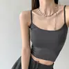 Nueva camisola dulce y sexy de algodón puro ajustada con espalda bonita, top blanco de verano para mujer para llevar solo o debajo con copas en el pecho