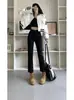 Jeans de Pierna Recta con Dobladillos Enrollados para Mujer con Forma de Cuerpo de Pera, Nuevo Estilo de Verano, Tallas Pequeñas y Grandes, Cintura Alta, Adelgazantes, Elásticos, Pantalones Cigarrillo