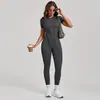Mono de una pieza con estampado estéreo de nueva llegada transfronterizo, sin espalda, ajustado, de manga corta, para deportes, traje de yoga 88201
