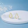 Aretes de Calabaza Hueca de Circonita Aretes de Temperamento Simple para Mujer Diseño Nicho Accesorios de Perla Imitación Nuevo Trendy Mayoreo