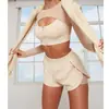 Oferta EspecialSaia de Tênis Feminina, Top de Manga Curta, Conjunto de Treino Pilates Yoga, Calças Compridas, Shorts