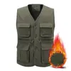 Chaleco de hombre con forro polar para uso en exteriores en otoño e invierno, cuello alto, chaqueta de talla grande, chaleco casual para hombres jóvenes