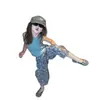 Ropa para Niños Conjunto para Niñas 2026 Verano Nuevo Moda Coreana Ropa para Niños Pequeños Chaleco Pantalones Azules Estampados Conjunto de Dos Piezas