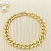 Pulsera de Cadena Cubana Popular Transfronteriza de Oro Cadena Gruesa Estilo Europeo y Americano Metal Simple Pulsera Personalizada Joyería Más Vendida