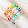 Pulseiras de Flor de Argila Macia com Contas Artesanais Europeias e Americanas Mais Vendidas, Pulseiras de Argila Macia com Contas em Fio Elástico para Atacado de Fabricantes