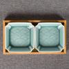 Celadón Bambú y Madera Dividiendo Plato de Frutos Secos Plato de Aperitivos Melón y Nueces Caja de Aperitivos Plato de Aperitivos Plato de Dulces Tienda de Pedicura Plato de Aperitivos Fruta