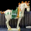 Luoyang Tang Sancai Cavalo Cerâmica Cavalo Enfeites Seis Cavalos Casa Sala de Estar Escritório Decoração Artesanato Presentes Enfeites de Fortuna