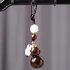 Colgante de Calabaza de Sándalo para Coche Hombres y Mujeres Llavero Creativo Cadena para Teléfono Móvil Calabaza
