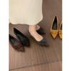Zapatos Planos de Gamuza con Punta Aguda Estilo Coreano Retro para Noche Mujer 2025 Nuevos Versátiles Ropa de Trabajo Zapatos de Trabajo de Tacón Bajo