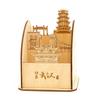 Portalápices de Madera Personalizado con Monumentos Culturales y Creativos de la Ciudad, Portalápices Multifuncional de Madera DIY, Caja de Almacenamiento, Recuerdo de Viaje