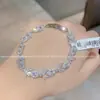 Pulsera de Diamantes Brillantes Ovalados de Circonia de Colores Estilo Europeo y Americano Moda Lujo Ligero Diseño de Nicho Temperamento de Gama Alta Joyería Versátil que Ilumina