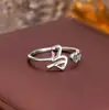 Anillo de Plata de Ley 925 100 Apellidos Familiares Apellido Familiar Anillo para Mujer Nuevo Amor Diseño de Nicho Sentido Anillo de Dedo Abierto Todo-partido Regalo