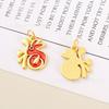 Sha Jin Estilo Chinês Caracteres Chineses Jade Coelho Dharma Liga Óleo Gota Pingente DIY Material Feito À Mão Pulseira Pulseira Pingente