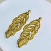Colgante de hoja de pluma DIY, colgante de embrión de cobre fundido, latón y cobre, pendientes para ropa, pendientes, joyería DIY
