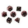 Dados Poliedros de Opala Roxa Sintética Poliedro Esculpido Digital DND TRPG Conjunto de Sete Dados Z02