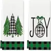 Toalla con Estampado de Árbol de Navidad de Venta Caliente Transfronteriza Toalla de Cocina Amazon Estampado Navideño