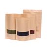 Bolsa para Envasado de Alimentos Bolsa de Papel Kraft Bolsa con Ventana Auto-Soportante Bolsa para Envasado de Alimentos Té Nueces Bolsa Auto-Soportante con Cierre Zip Venta al por Mayor