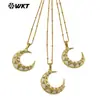 WT-MN1000 Suéter para Niñas Otoño e Invierno Falda Joyería Luna Zircón Diseño Colgante Collar Accesorios Superpuestos
